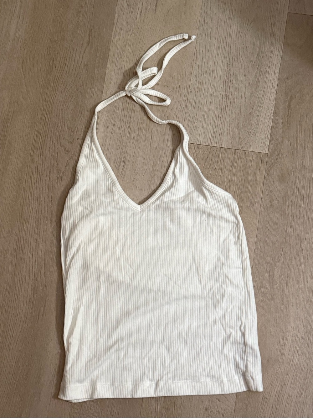 Old Navy Ivory Ribbed Halter Tank Top